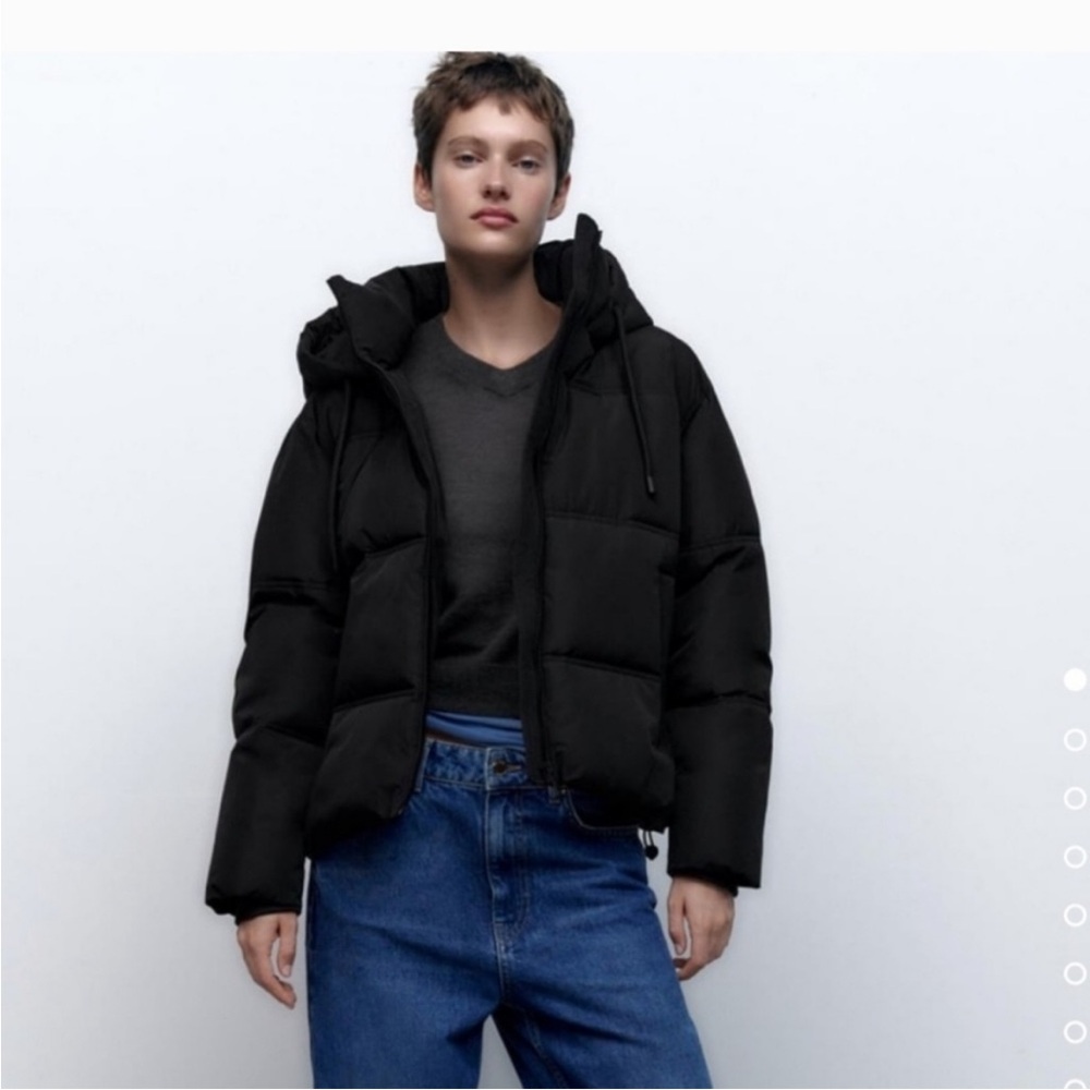 Zara hooded puffer coat.